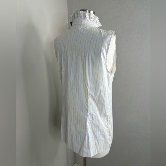 NEW TORY BURCH RUFFLE BUTTON SHIRT SLEEVES 10 - Picture 4 of 9